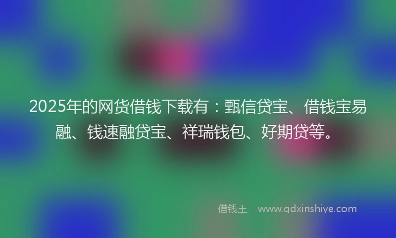 2025年的网货借钱下载有：甄信贷宝、借钱宝易融、钱速融贷宝、祥瑞钱包、好期贷等。