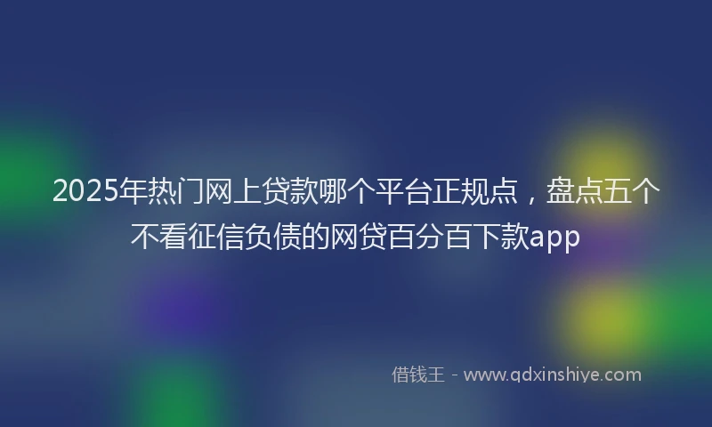 2025年热门网上贷款哪个平台正规点，盘点五个不看征信负债的网贷百分百下款app