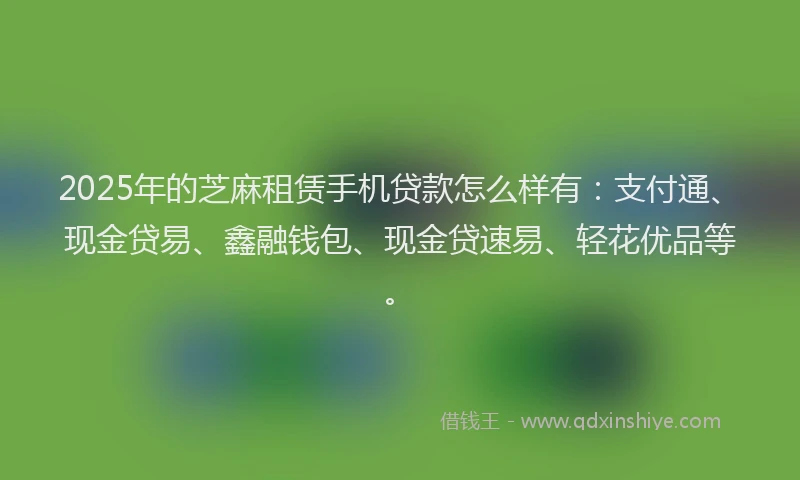 2025年的芝麻租赁手机贷款怎么样有：支付通、现金贷易、鑫融钱包、现金贷速易、轻花优品等。