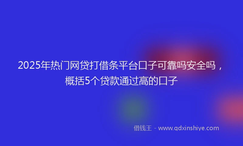 2025年热门网贷打借条平台口子可靠吗安全吗，概括5个贷款通过高的口子