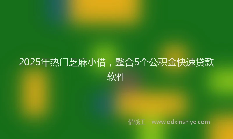 2025年热门芝麻小借，整合5个公积金快速贷款软件