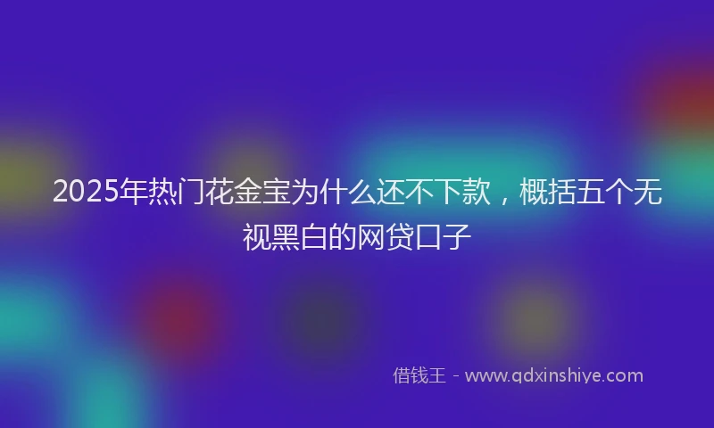 2025年热门花金宝为什么还不下款，概括五个无视黑白的网贷口子