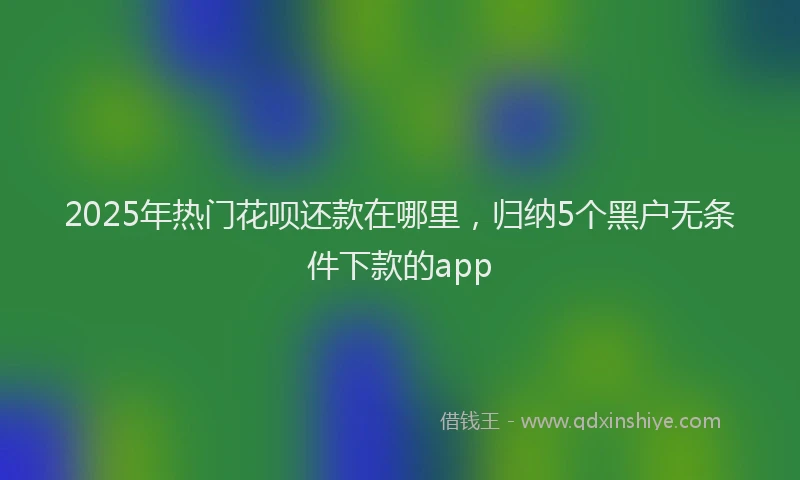 2025年热门花呗还款在哪里，归纳5个黑户无条件下款的app