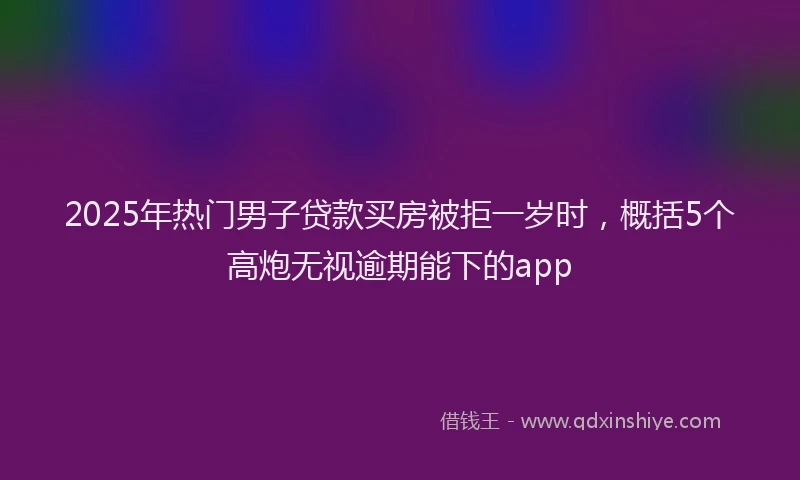 2025年热门男子贷款买房被拒一岁时，概括5个高炮无视逾期能下的app