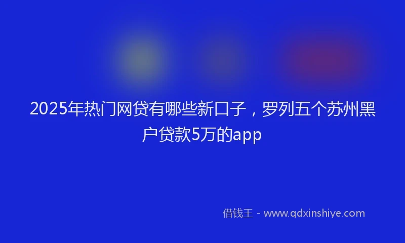 2025年热门网贷有哪些新口子，罗列五个苏州黑户贷款5万的app