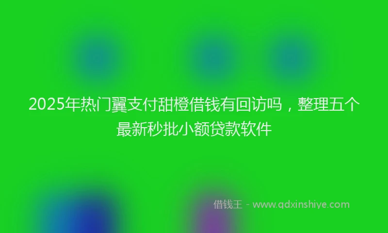 2025年热门翼支付甜橙借钱有回访吗，整理五个最新秒批小额贷款软件