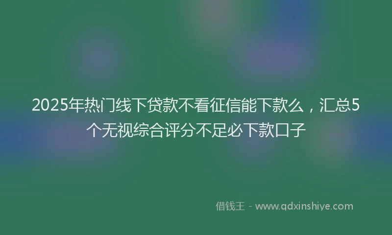 2025年热门线下贷款不看征信能下款么，汇总5个无视综合评分不足必下款口子