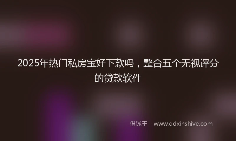 2025年热门私房宝好下款吗，整合五个无视评分的贷款软件