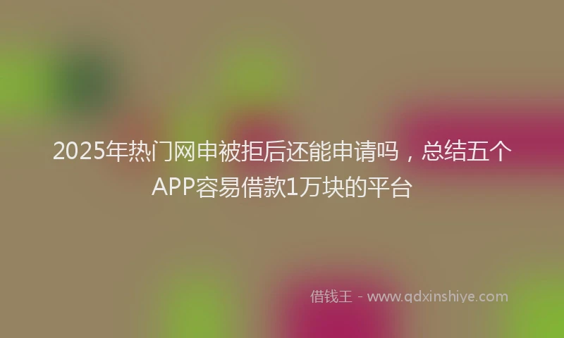 2025年热门网申被拒后还能申请吗，总结五个APP容易借款1万块的平台