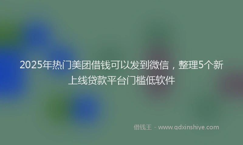 2025年热门美团借钱可以发到微信，整理5个新上线贷款平台门槛低软件
