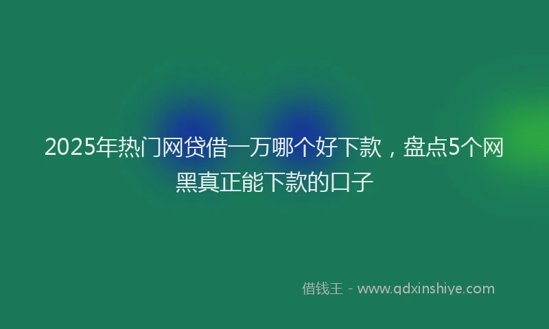 2025年热门网贷借一万哪个好下款，盘点5个网黑真正能下款的口子