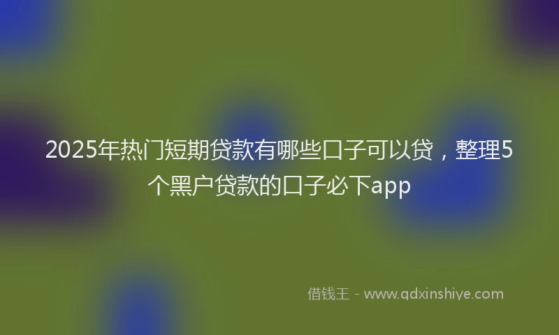2025年热门短期贷款有哪些口子可以贷，整理5个黑户贷款的口子必下app