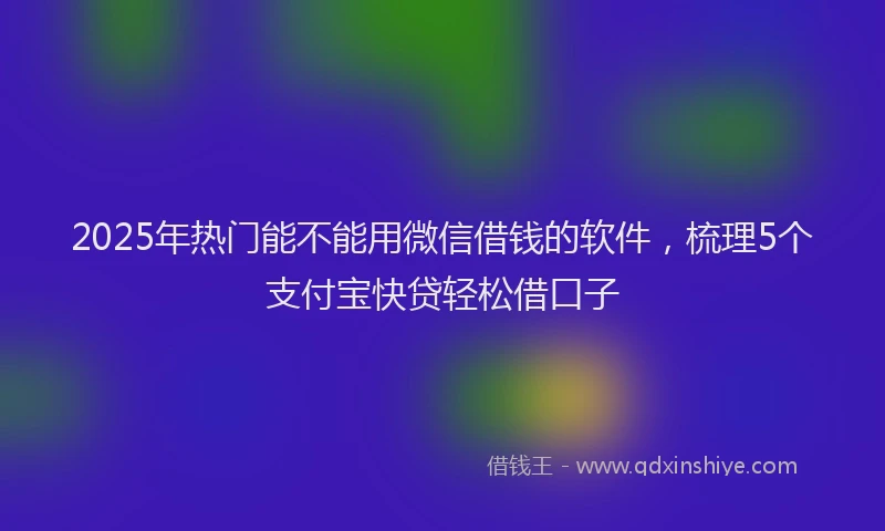 2025年热门能不能用微信借钱的软件，梳理5个支付宝快贷轻松借口子