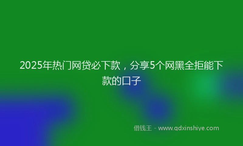 2025年热门网贷必下款，分享5个网黑全拒能下款的口子