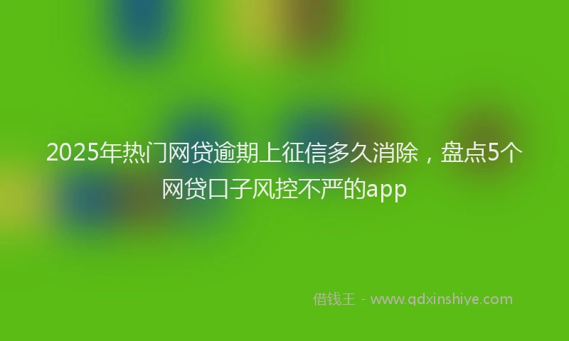 2025年热门网贷逾期上征信多久消除，盘点5个网贷口子风控不严的app