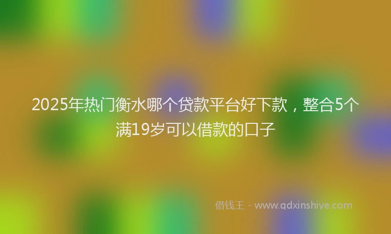 2025年热门衡水哪个贷款平台好下款，整合5个满19岁可以借款的口子