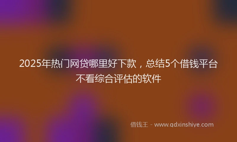2025年热门网贷哪里好下款，总结5个借钱平台不看综合评估的软件