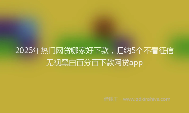 2025年热门网贷哪家好下款，归纳5个不看征信无视黑白百分百下款网贷app