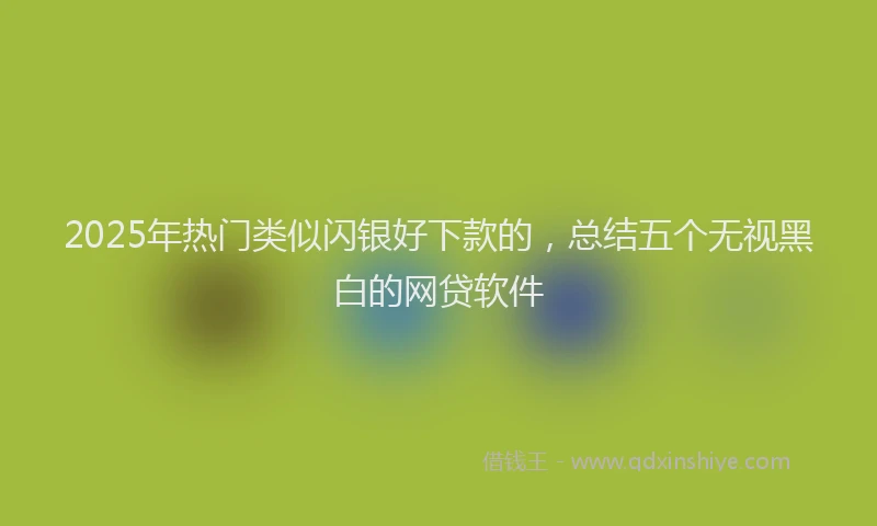 2025年热门类似闪银好下款的，总结五个无视黑白的网贷软件
