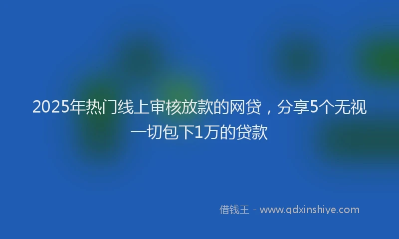2025年热门线上审核放款的网贷，分享5个无视一切包下1万的贷款