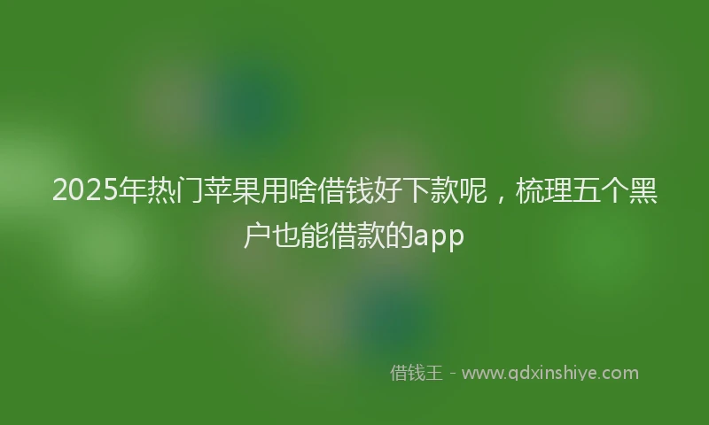 2025年热门苹果用啥借钱好下款呢，梳理五个黑户也能借款的app