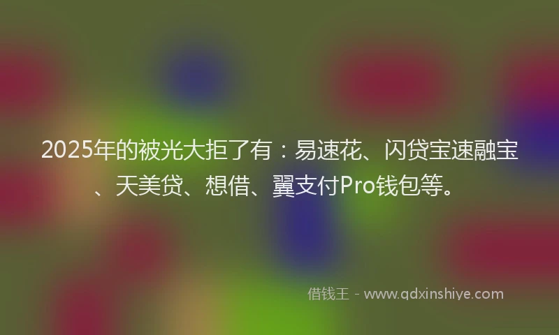 2025年的被光大拒了有：易速花、闪贷宝速融宝、天美贷、想借、翼支付Pro钱包等。