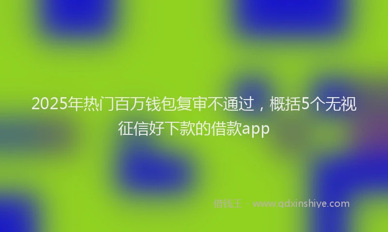 2025年热门百万钱包复审不通过，概括5个无视征信好下款的借款app