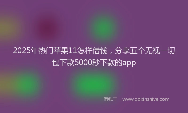 2025年热门苹果11怎样借钱，分享五个无视一切包下款5000秒下款的app