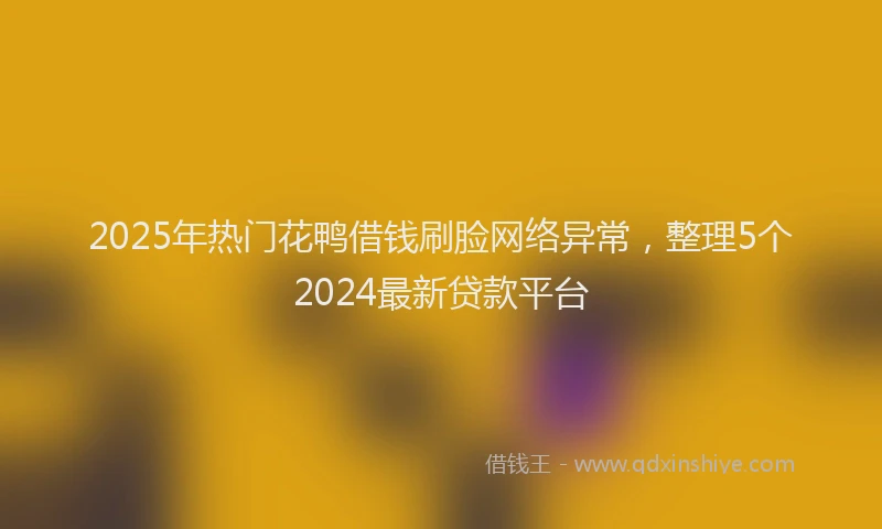 2025年热门花鸭借钱刷脸网络异常，整理5个2024最新贷款平台