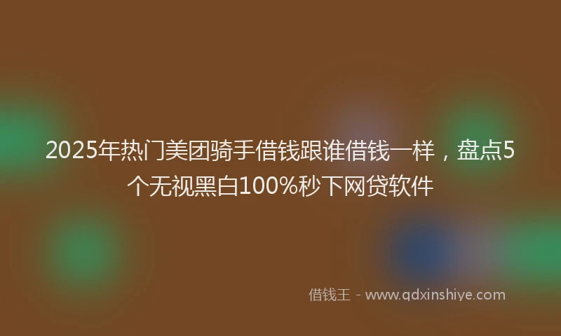 2025年热门美团骑手借钱跟谁借钱一样，盘点5个无视黑白100%秒下网贷软件