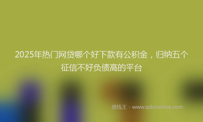 2025年热门网贷哪个好下款有公积金，归纳五个征信不好负债高的平台