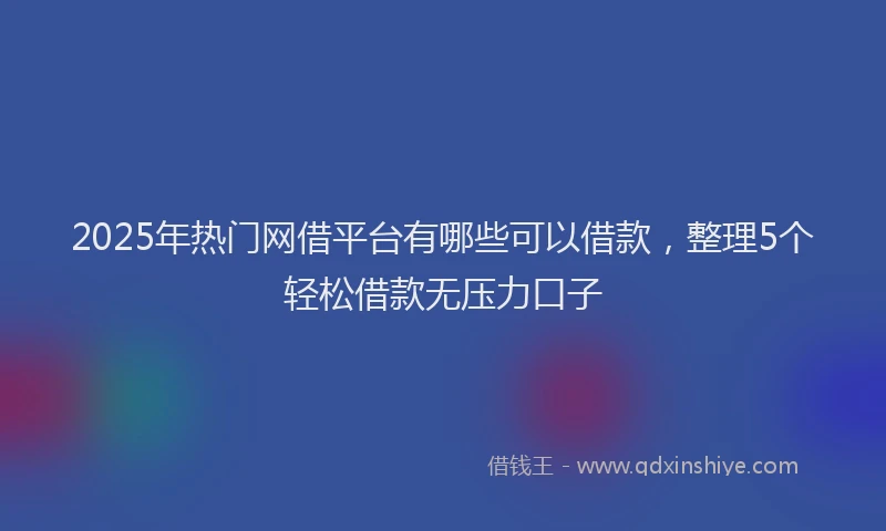 2025年热门网借平台有哪些可以借款，整理5个轻松借款无压力口子