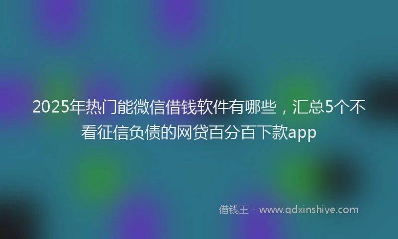 2025年热门能微信借钱软件有哪些，汇总5个不看征信负债的网贷百分百下款app