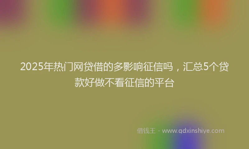 2025年热门网贷借的多影响征信吗，汇总5个贷款好做不看征信的平台