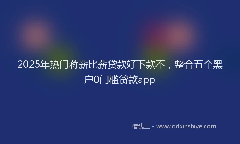 2025年热门蒋薪比薪贷款好下款不，整合五个黑户0门槛贷款app