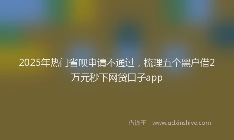 2025年热门省呗申请不通过，梳理五个黑户借2万元秒下网贷口子app