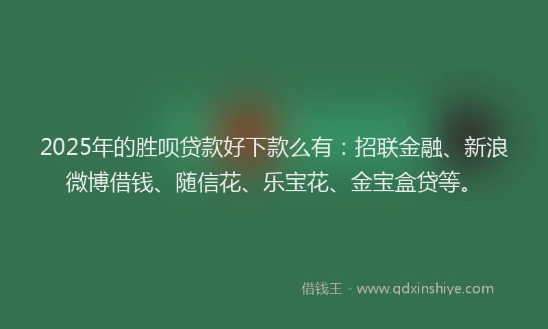 2025年的胜呗贷款好下款么有：招联金融、新浪微博借钱、随信花、乐宝花、金宝盒贷等。
