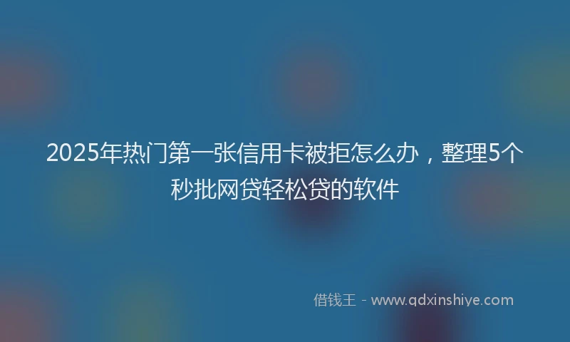 2025年热门第一张信用卡被拒怎么办，整理5个秒批网贷轻松贷的软件