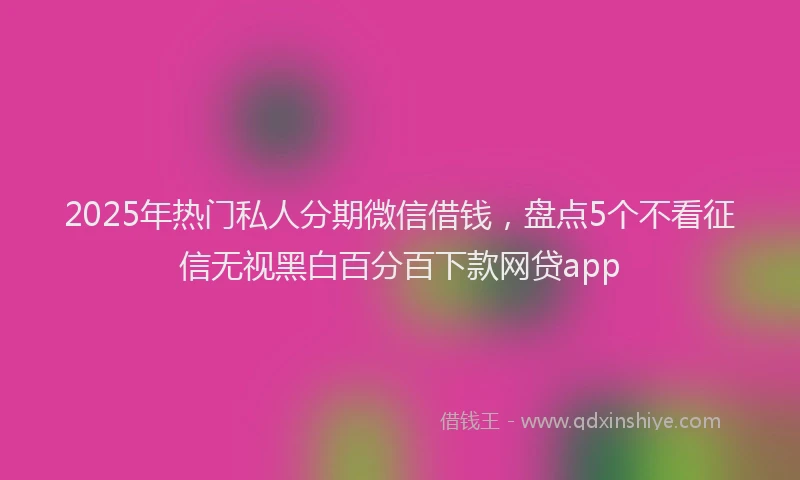 2025年热门私人分期微信借钱，盘点5个不看征信无视黑白百分百下款网贷app