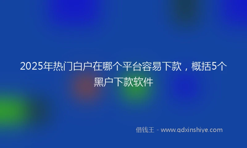 2025年热门白户在哪个平台容易下款，概括5个黑户下款软件