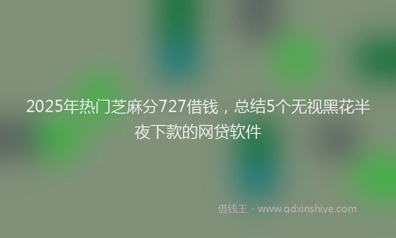 2025年热门芝麻分727借钱，总结5个无视黑花半夜下款的网贷软件