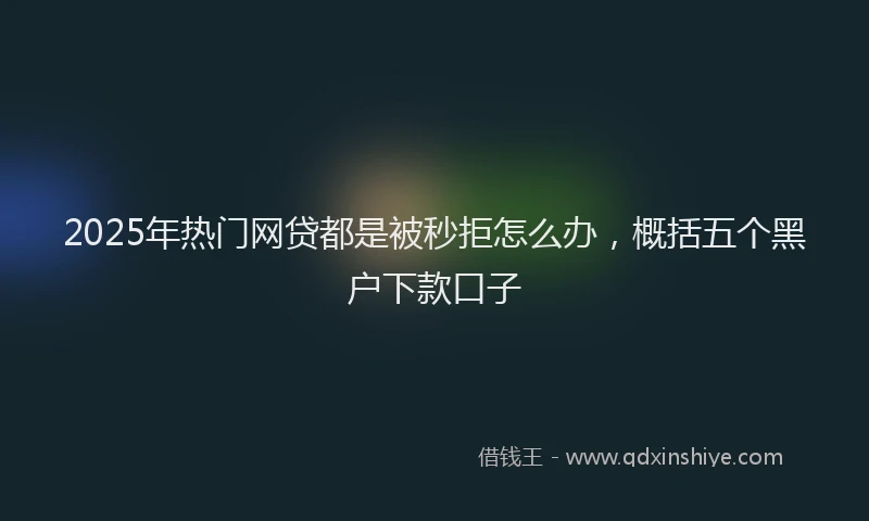 2025年热门网贷都是被秒拒怎么办，概括五个黑户下款口子