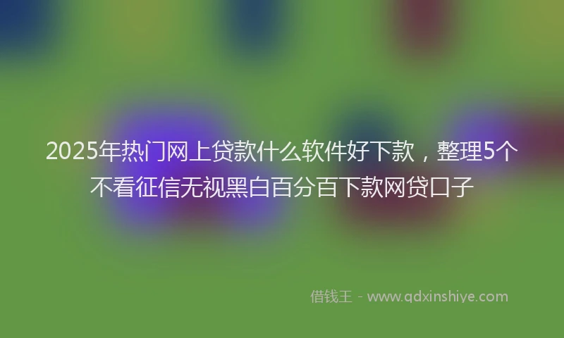 2025年热门网上贷款什么软件好下款，整理5个不看征信无视黑白百分百下款网贷口子