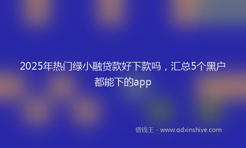 2025年热门绿小融贷款好下款吗，汇总5个黑户都能下的app