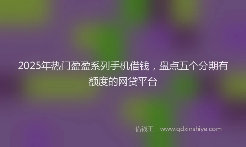 2025年热门盈盈系列手机借钱，盘点五个分期有额度的网贷平台