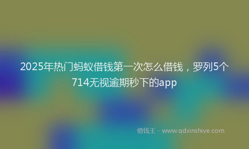 2025年热门蚂蚁借钱第一次怎么借钱，罗列5个714无视逾期秒下的app