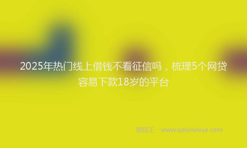 2025年热门线上借钱不看征信吗，梳理5个网贷容易下款18岁的平台