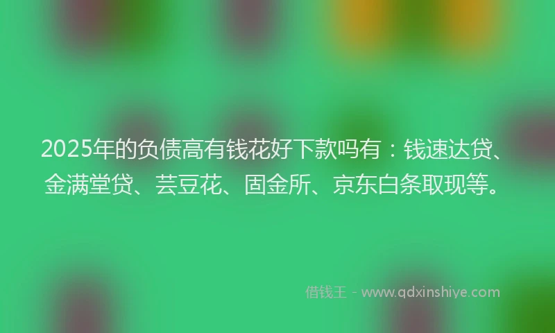 2025年的负债高有钱花好下款吗有：钱速达贷、金满堂贷、芸豆花、固金所、京东白条取现等。