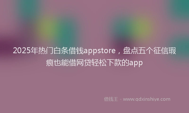 2025年热门白条借钱appstore，盘点五个征信瑕疵也能借网贷轻松下款的app
