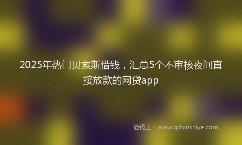 2025年热门贝索斯借钱，汇总5个不审核夜间直接放款的网贷app